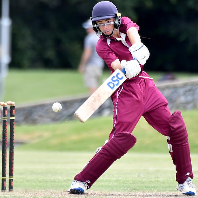 Ipswich batsman Oscar Dioth GPS First XI cricket between Terrace and Ipswich Grammar School Saturday February 1, 2025. Picture, John Gass
