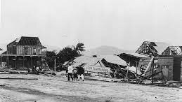 Damage to Cooktown in 1899 following the cyclone.