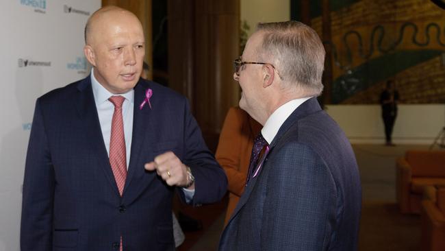 Opposition Leader Peter Dutton and Prime Minister Anthony Albanese. Picture: NCA NewsWire/Gary Ramage