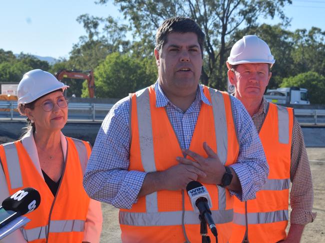 Transport and Main Roads Minister Brent Mickelberg (middle), pictured with Rockhampton MP Donna Kirkland and Mirani MP Glen Kelly, is urging people to have their say about e-scooters and e-bikes.