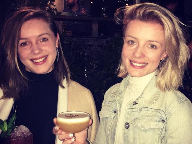 Jess Mudie, right, with twin sister Emily. Picture: Instagram