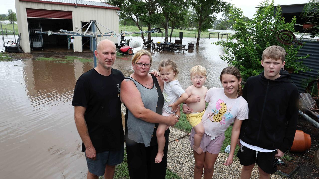 Flooding at the Olsen family home in North Laidley. Picture: Liam Kidston