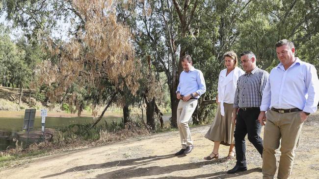 John Barilaro, Minister for Water Melinda Pavey, Member for Dubbo Dugland Saunders and Upper House Nationals MP Sam Farraway. Picture: Dylan Robinson