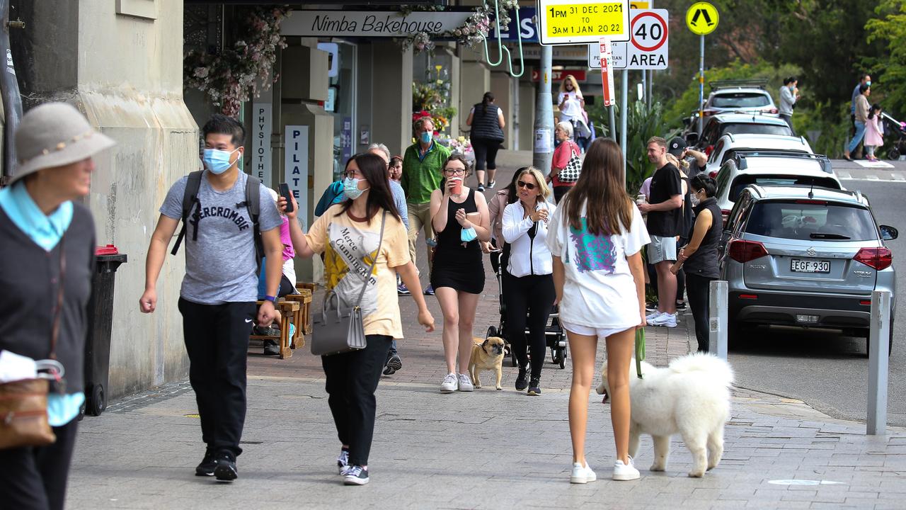 People are at the Milsons Point Markets in Sydney where Omicron cases are starting to increase. Picture: NCA Newswire/Gaye Gerard
