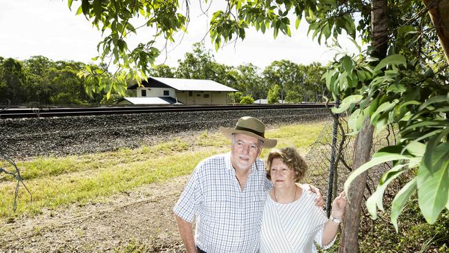 Stan and Suz Corbett have been campaigning against the Inland Rail and want the federal government to include their suburb in a review of the route and the Hillcrest/Forestdale corridor. AAP Image/Renae Droop