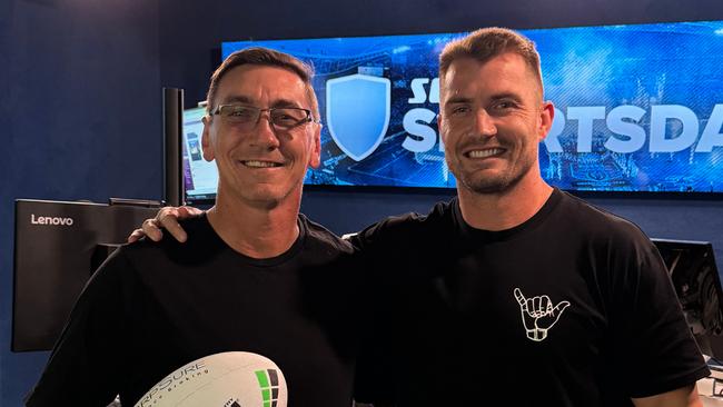 Kieran Foran (right) played a role in Rogers reconnecting with the Titans. Picture: Gold Coast Titans