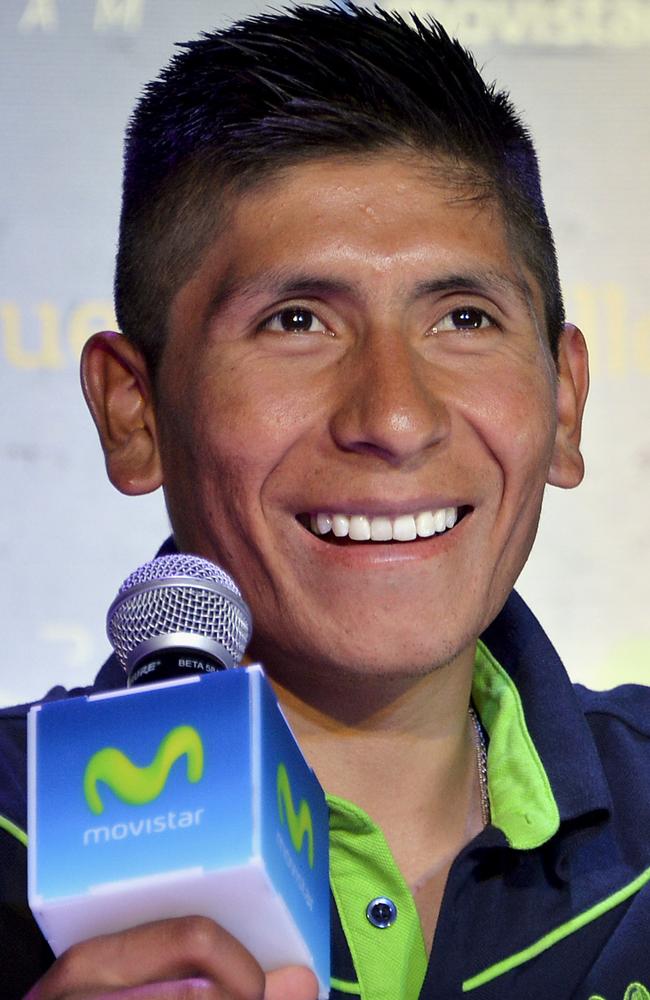 Colombia’s Quintana speaks during a press conference in Bogota.