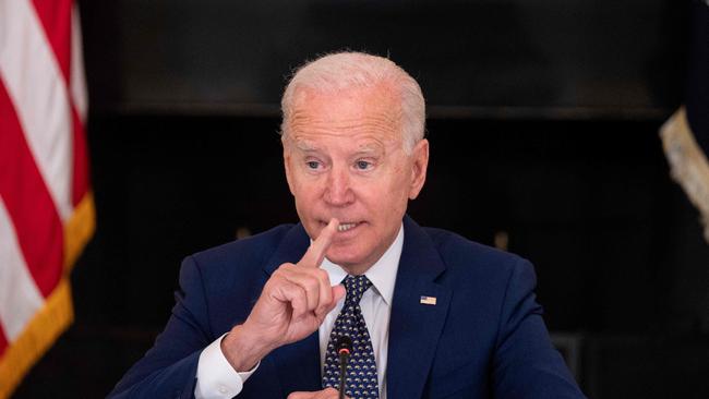 Joe Biden cited the ‘politically motivated arrests’ of more than 100 opposition activists by Hong Kong authorities. Picture: AFP