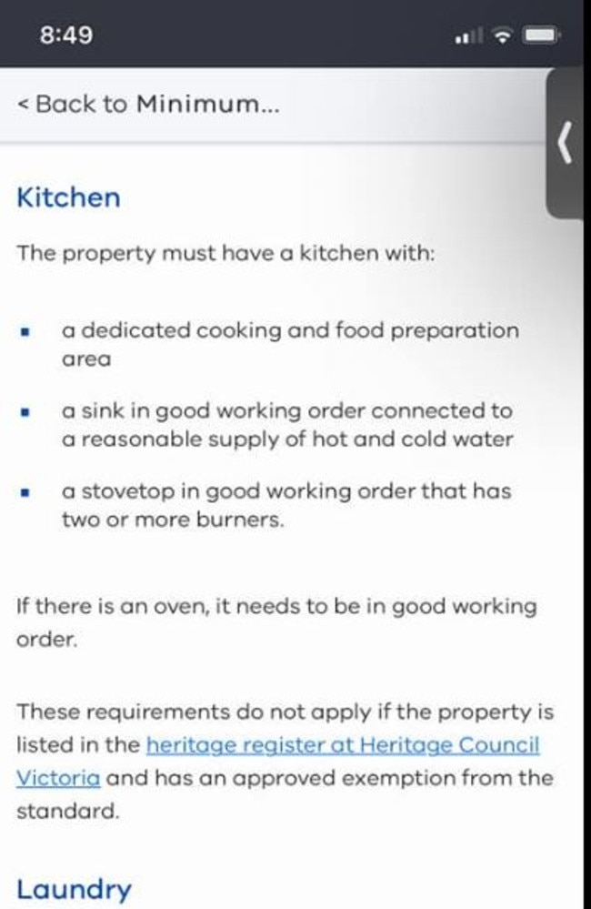 Outraged commenters on the post shared images of the minimum requirements for rental properties, with many saying the entire apartment was smaller than their bedrooms.