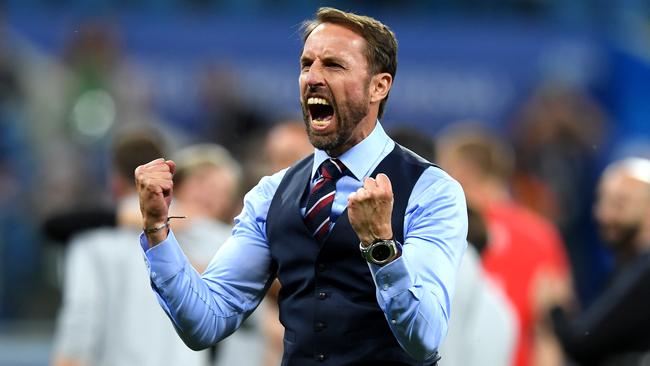 England manager Gareth Southgate celebrates victory. Picture: Getty