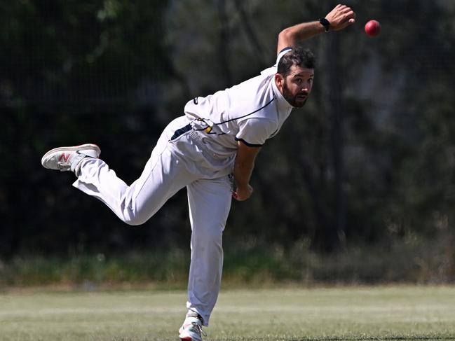 VTCA: Altona North’s Andrew Auciello rolls the arm over. Picture: Andy Brownbill