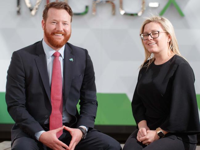 8/10/2018 An SA chapter of the Irish Australian Chamber of Commerce has been created. Pic of SA president Ryan McClenaghan with Micro-X chief financial officer Georgina Carpendale, who has been nominated for an Irish Australian Chamber of Commerce award. Picture MATT TURNER.