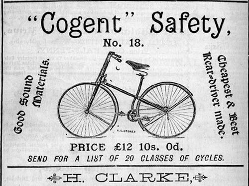 The ‘safety’ bicycle helped usher in a boom in British bike making in the 1890s. Picture: H. Clarke, wolverhamptonhistory.org.uk, via Wikipedia