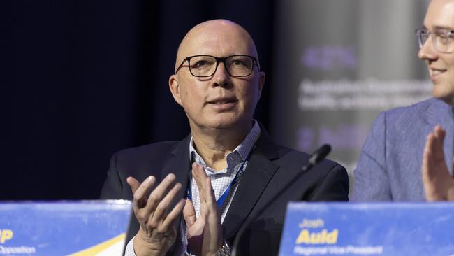 Peter Dutton at the LNP 2024 Convention in South Brisbane earlier this month. Picture: Richard Walker