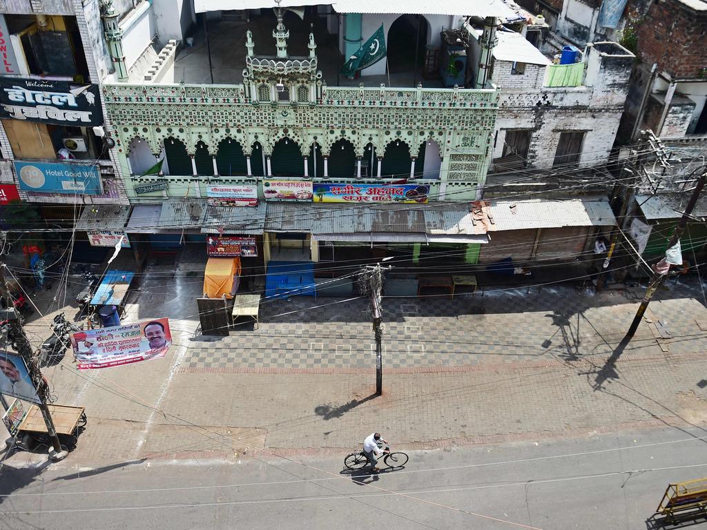 A general view of a partially deserted road is pictured during the weekend lockdown imposed as a preventive measure. Picture: AFP