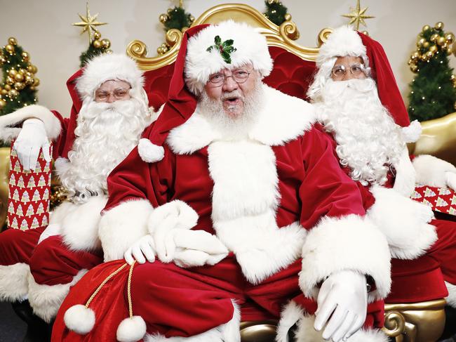 Younger Santas are being recruited due to COVID-19 restrictions. From left: Vincent Faulkner, Trevor Hallett and Rowan Stewart. Picture: Sam Ruttyn