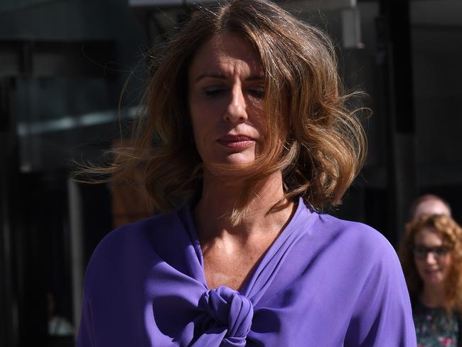 ANZ chief risk officer Kylie Rixon leaves the Federal Court in Melbourne. Picture: AAP Image/James Ross