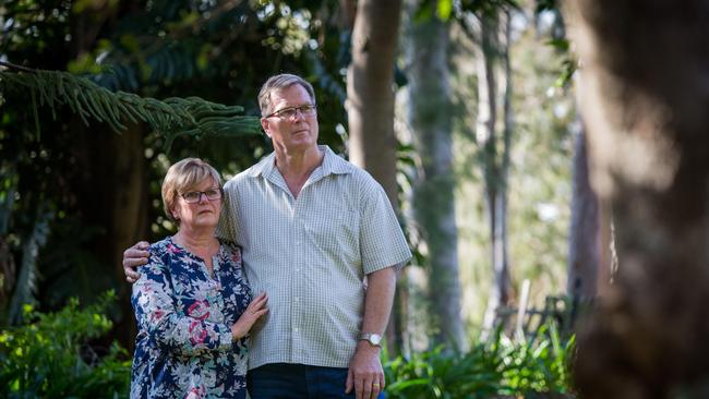 12/09/2018 Lynette Dawson's brother Greg Simms and his wife Merilyn at their home in Eleebana, Lake Macquarie. NSW Police have commenced a forensic search at the former home of Dawson in Bayview, on Sydney's northern beaches. Liam Driver/The Australian