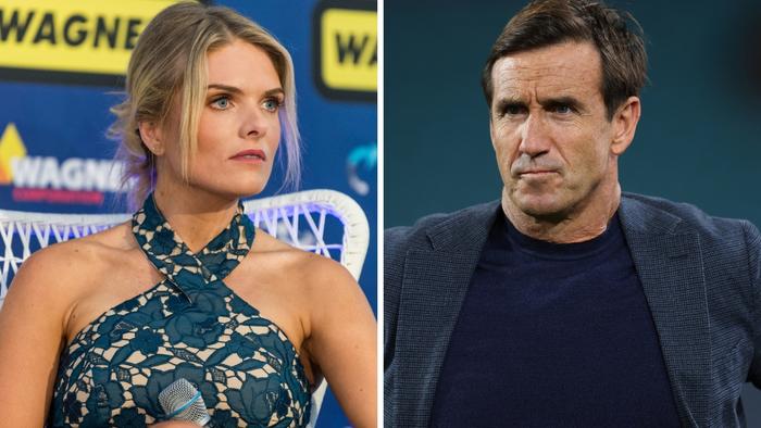 Erin Molan and Andrew Johns. Photo: AAP and News Corp, Kevin Farmer.