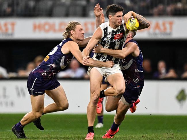 Jack Crisp said he hadn’t heard of that rule before. Picture: Daniel Carson/AFL Photos