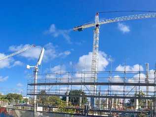 CHANGING LANDSCAPE: Cranes dot the skyline for the $400million expansion of the Sunshine Plaza shopping centre at Maroochydore. Picture: Erle Levey