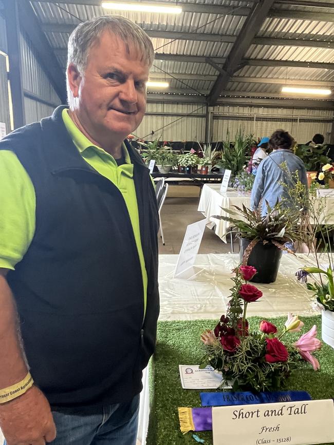 Craeg Botting was the novice floral art champion at the Fraser Coast Show.