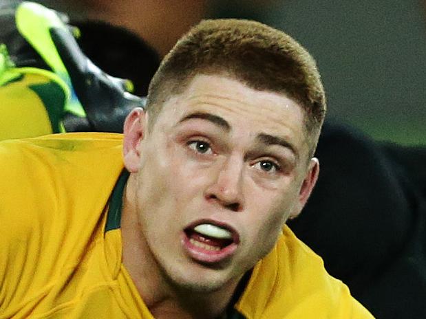 James O'Connor of the Wallabies gets a pass away during the Wallabies v All Blacks Bledisloe Cup rugby match at ANZ Stadium in Homebush, Sydney.