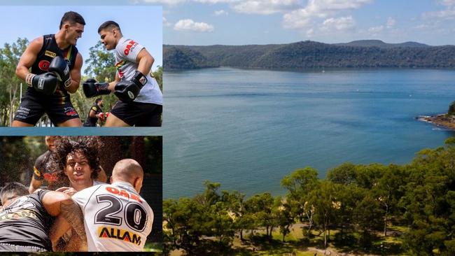 Penrith Panthers in Broken Bay for a preseason camp. Pictures: Penrith Panthers