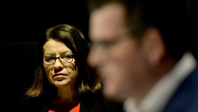 Victorian Premier Daniel Andrews and Health Minister Jenny Mikakos. Picture: Andrew Henshaw