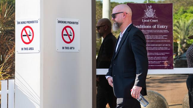 Douglas Henson leaves the Darwin Local Court after giving evidence at an inquest into the death of Katrina Hawker. Picture: Pema Tamang Pakhrin