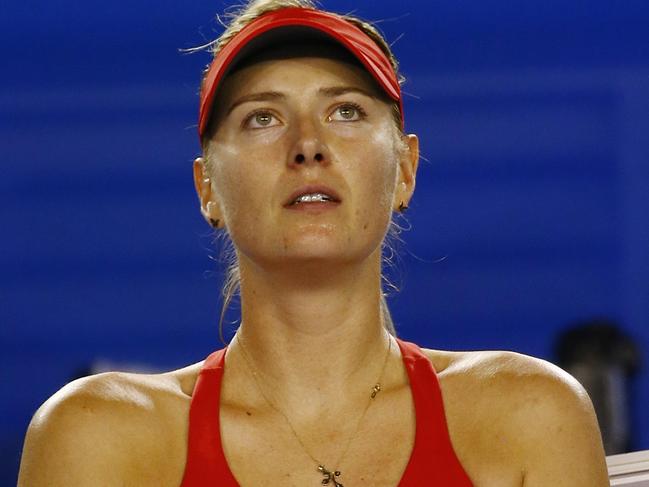 Day 13 Australian Open tennis at Melbourne Park, Australia. Womens Final. Serena Williams vs Maria Sharapova on Rod Laver Arena. Sharapova after tonights match . 31th January 2015. Pic: Michael Klein. AO15