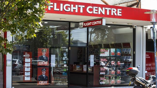 Travel agent giant Flight Centre’s share price jumped as high as 11 per cent within the first hour of trading. Picture: NCA NewsWire/Sarah Matray