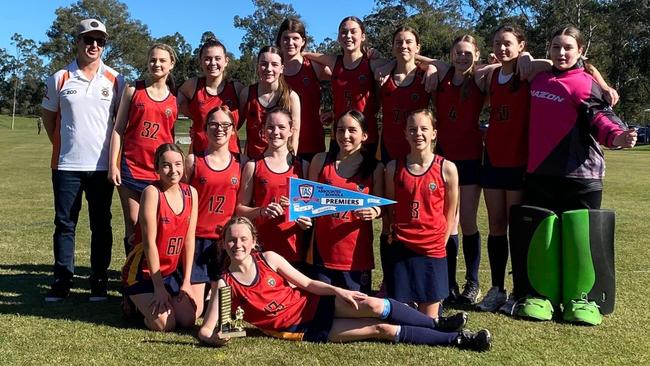 TAS hockey premiership winners, WestMAC's Year 9 hockey team.