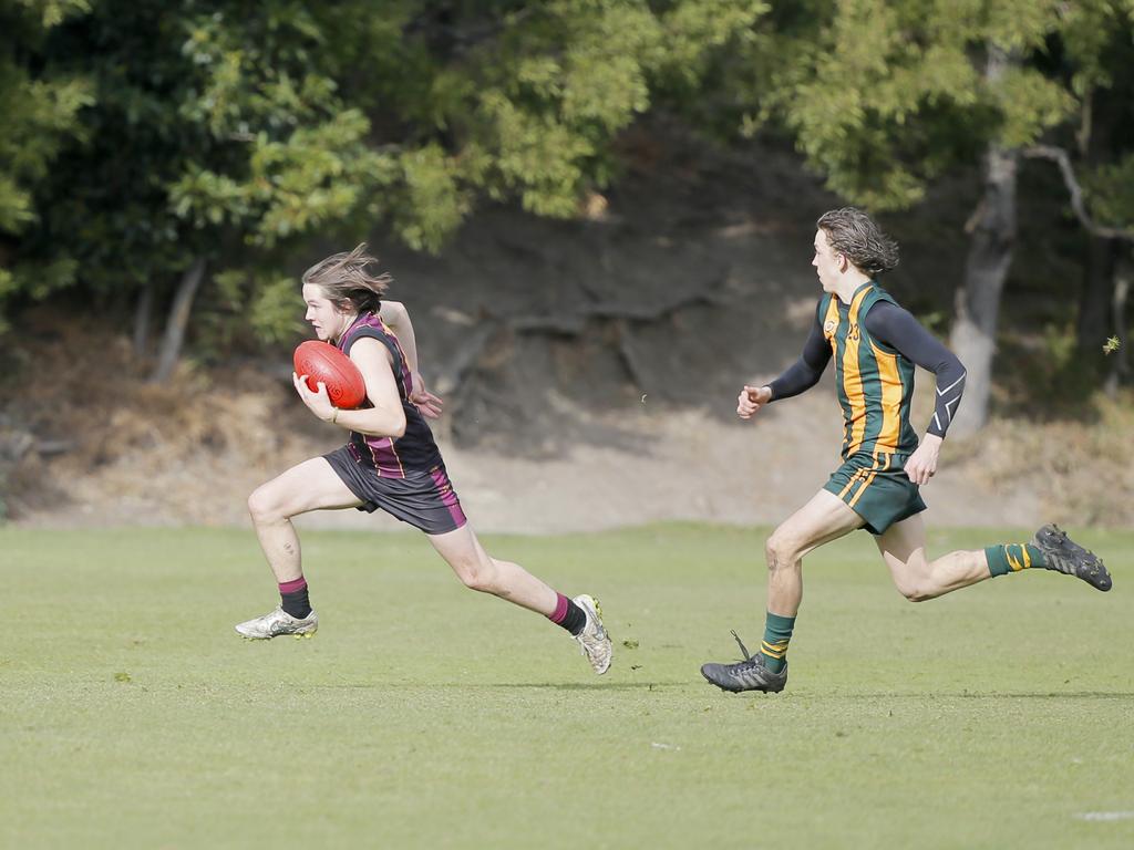 Hutchins 2nd XVIII versus St Patricks in the Sports Association of Independent Schools Australian Rules grand final. Picture. PATRICK GEE