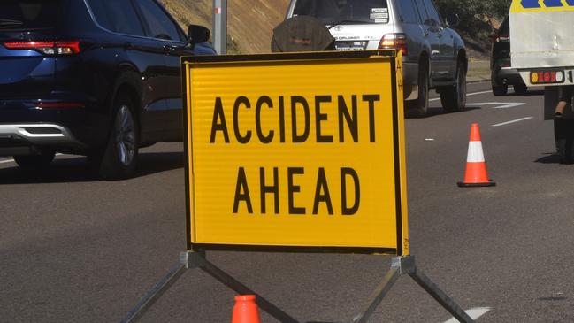 NT paramedics, firefighter, and police responded to a four car pile-up during morning peak hour traffic on Tiger Brennan Dr, Bayview on Monday August 14, 2023. generic PFES fire service, st johns ambulance crash