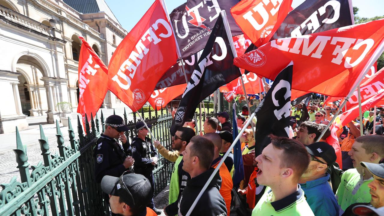 Construction watchdog the ABCC, which has taken on the CFMEU over industrial law breaches, would be abolished by Labor. Picture: Annette Dew