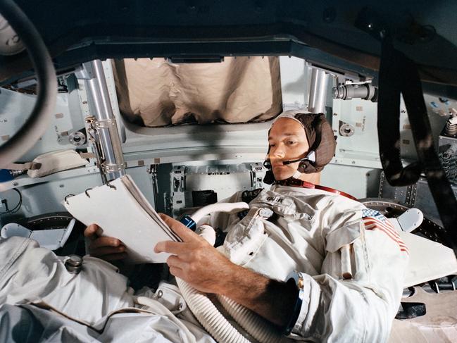 Command Module pilot Michael Collins prepares in the simulator on June 19, 1969, at Kennedy Space Centre. Picture: NASA