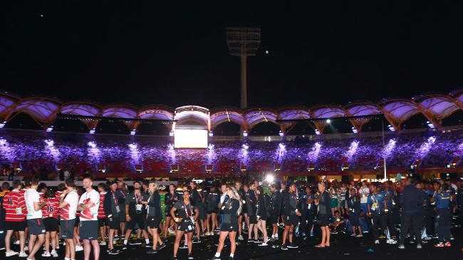 Hundreds of athletes left the ceremony before it had even finished. Picture: Michael Dodge