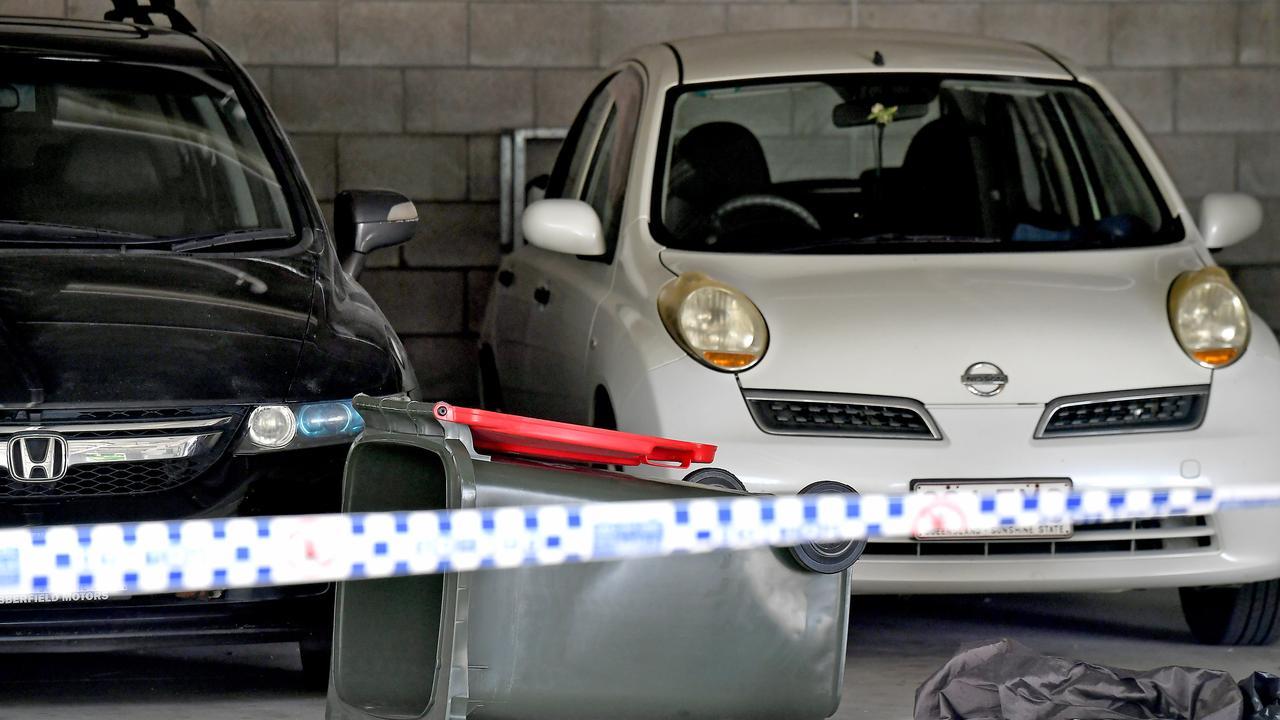 Residents were unable to access their cars and bins after police had cordoned off the garage as part of their investigation. Picture: NCA NewsWire / John Gass