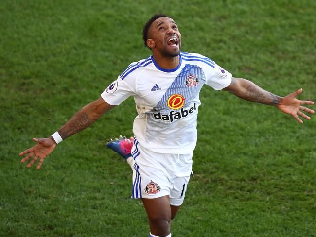 Jermain Defoe of Sunderland celebrates.