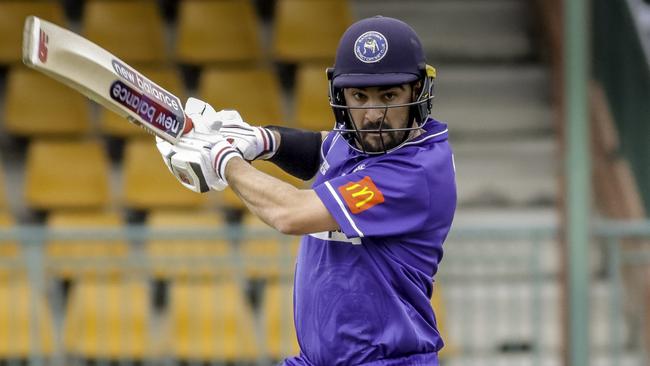 Nick Carruthers in action for Bankstown District Cricket Club. Pic: Mike Simpson