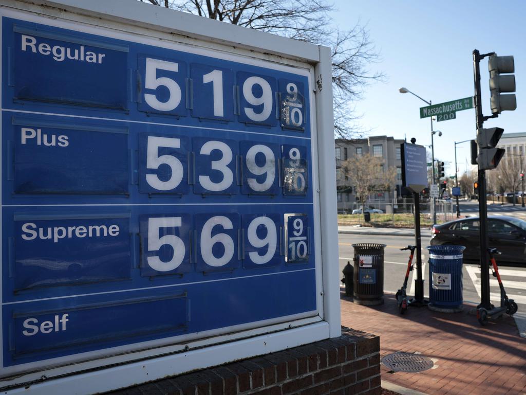 Prices for fuel have escalated amid the rising inflation. Picture: Win McNamee/Getty Images/AFP