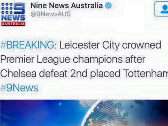 The first tweet from Channel 9