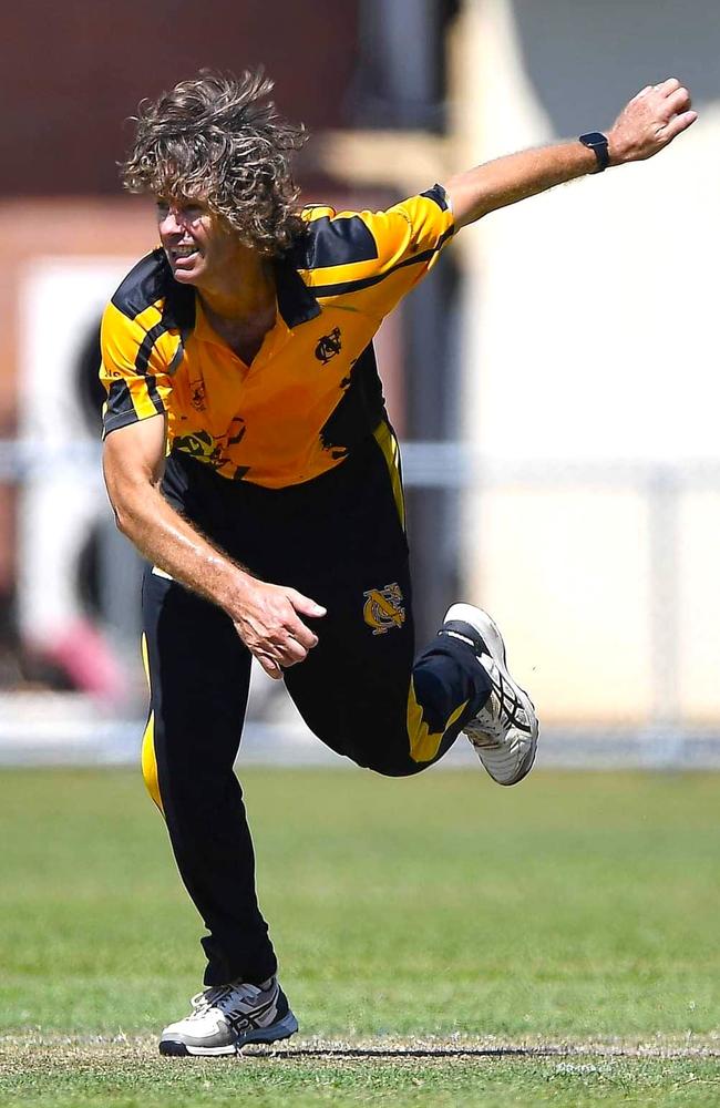 Bryan Miles etched himself into the history books, taking his 300th wicket for Nightcliff. Picture: Felicity Elliott/NT Cricket.