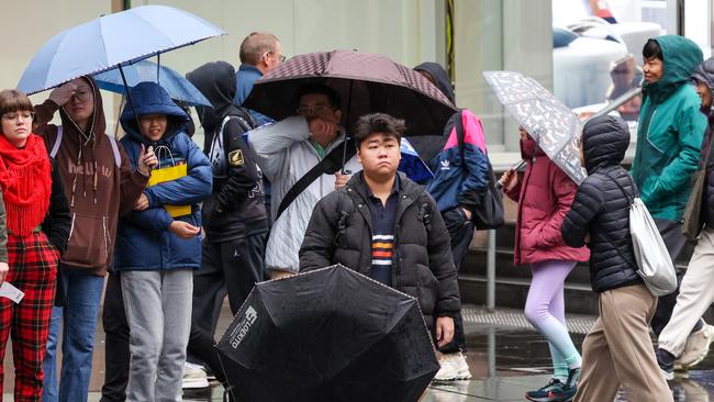 Australians may need to pull out their umbrellas and beanies as an icy blast is set to hit following the last few days of warmth. Picture: NewsWire/Ian Currie