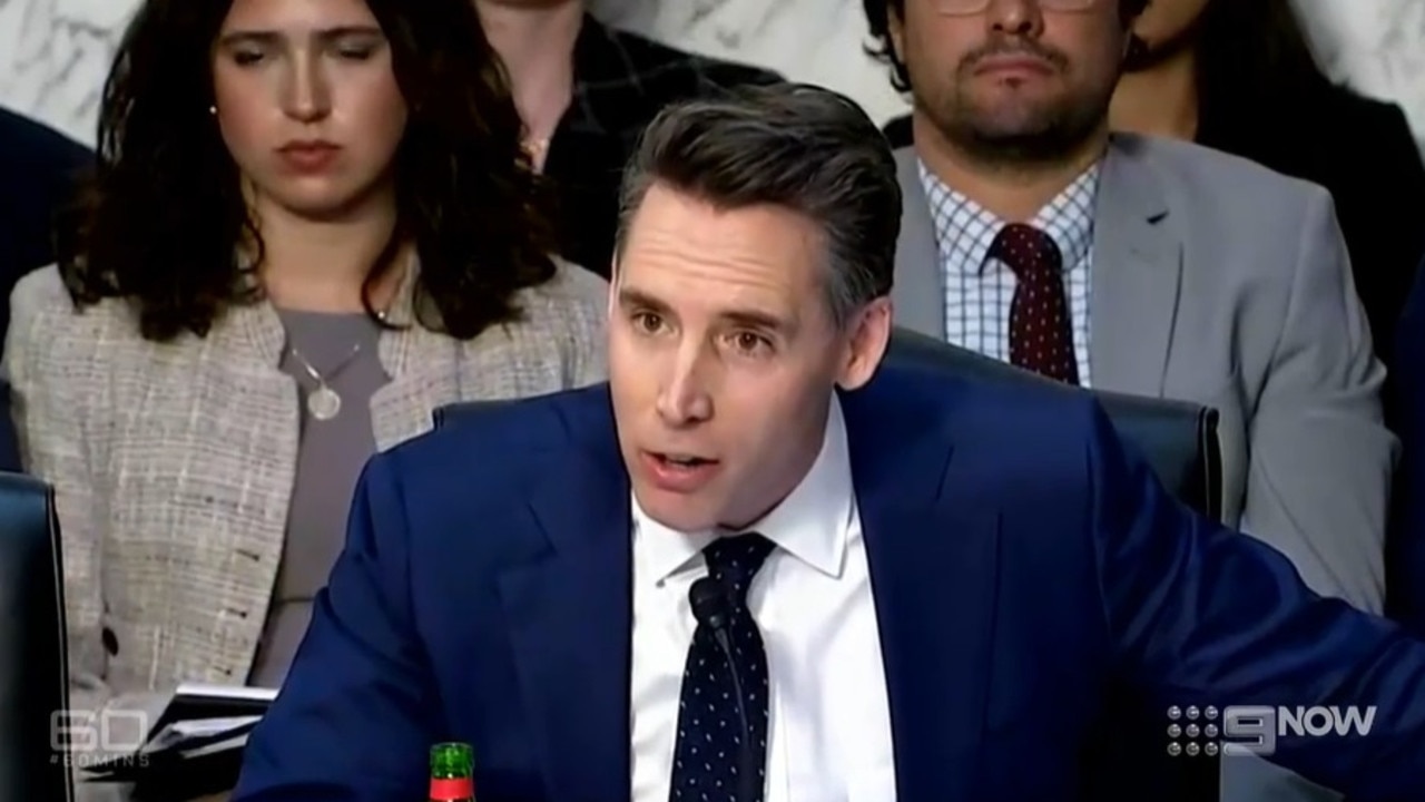 Senator Josh Hawley lashed at the CEO over the company’s poor work culture and serious production issues. Picture: 60 Minutes