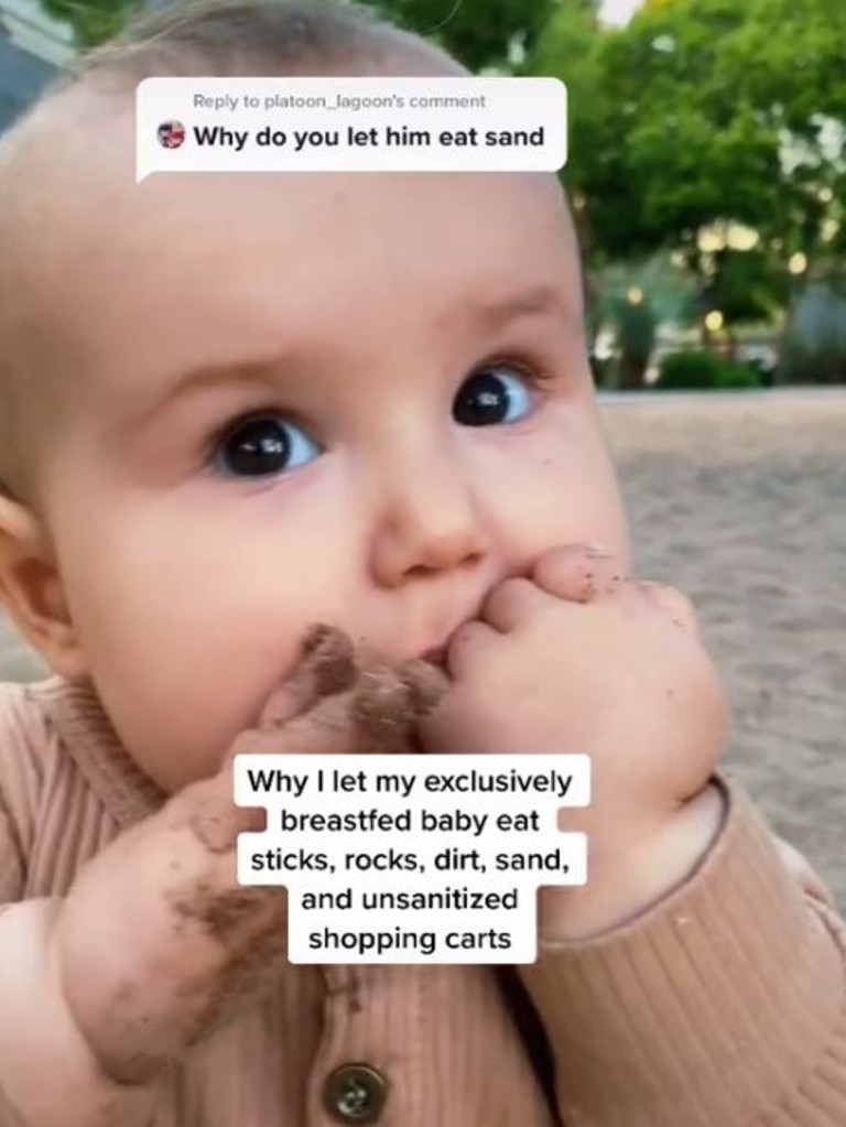 The vegan mother said she believes it helps Fern build a strong immune system. Picture: TikTok/growingupfern