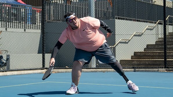 Toowoomba's Matt Hansson lines up a shot during the 2023 GemLife Australian Pickleball Championships in Stanhope Gardens.