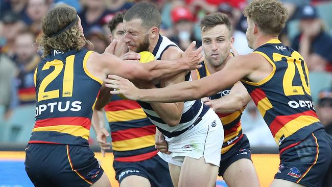 Sam Menegola runs into a nest of Crows.