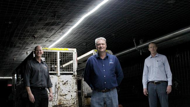 RIN has appointed Dean Kirkwood (left) as general manager acting general manager Dean Kirkwood, pictured here advocating for the resources sector East West Lighting owner Lance Walk (centre) and RIN chair Dave Hartigan (right).